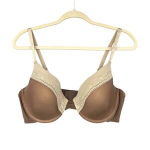 George Brown Underwire Padded Cups Lace Trim Classic Everyday‎ Bra Size 38D